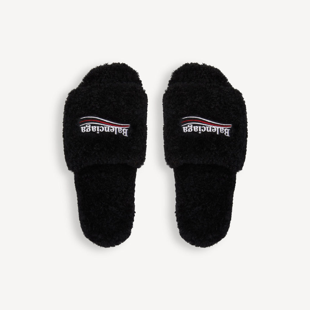 "Balenci" Fur Slides